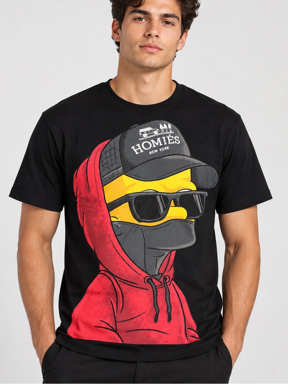 Reason Homies Bart Simpson New York Graphic T-Shirt Black Men’s size small